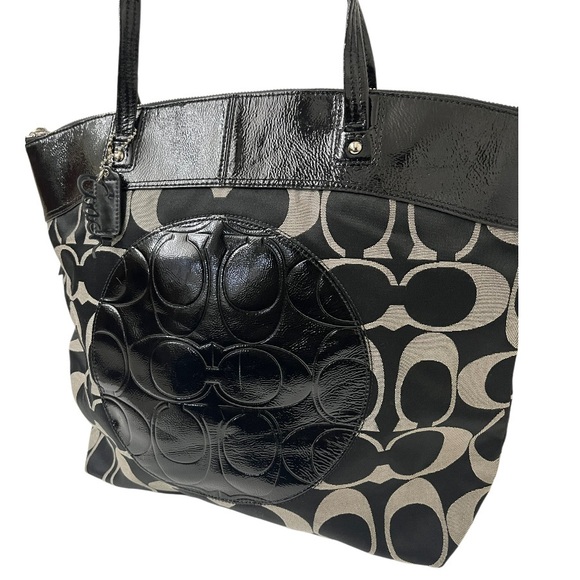 🖤Authentic COACH Signature C Tote Purse (Black/Gray) - Picture 3 of 9